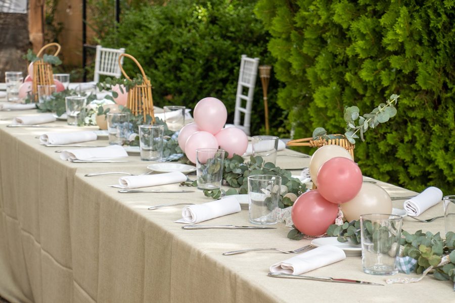 Globos en la mesa